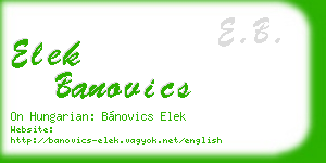 elek banovics business card