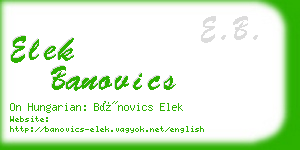elek banovics business card